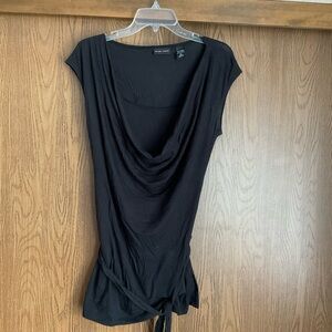 New York & Company Black drape Neck Blouse size medium